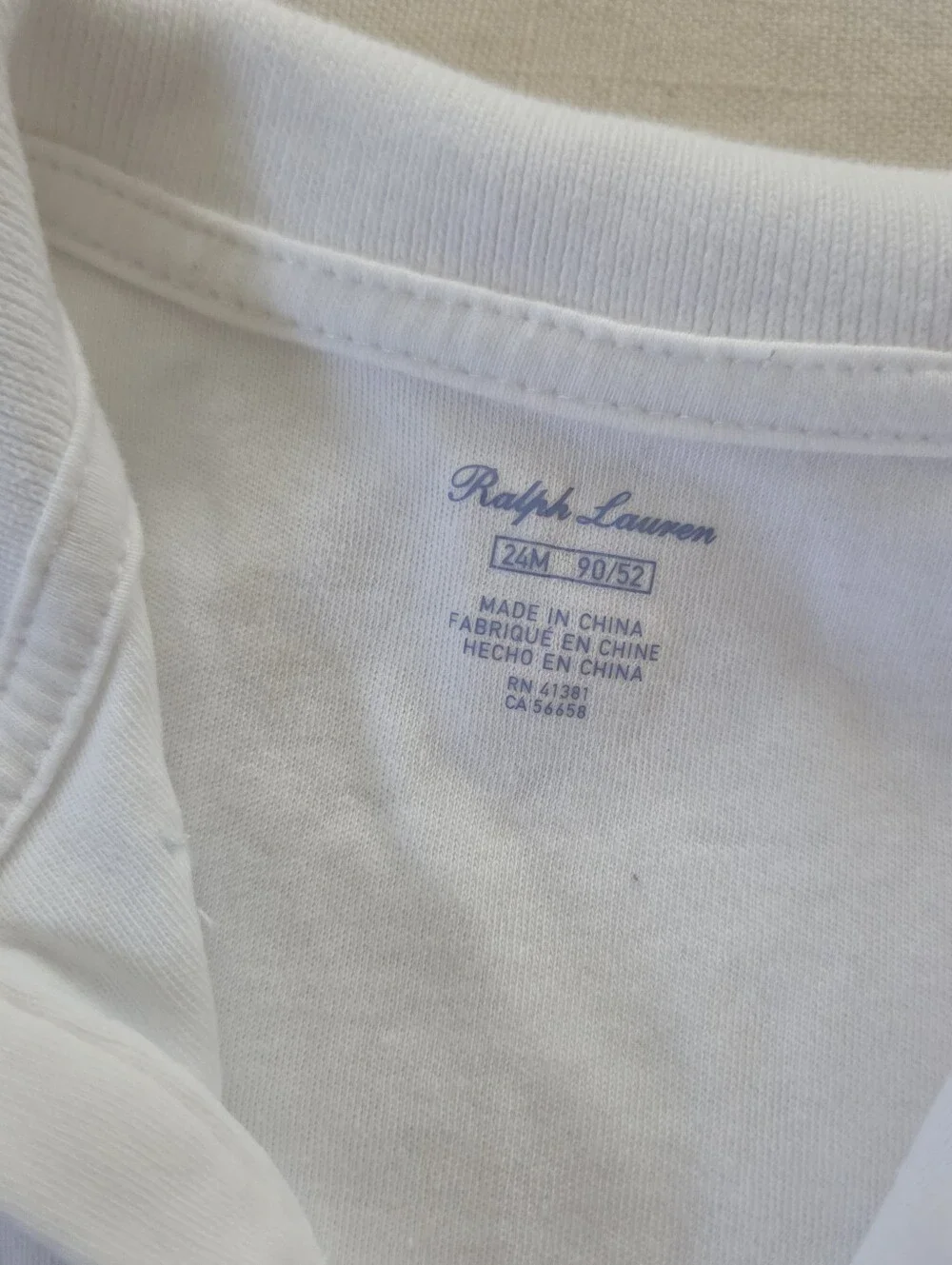 Ralph Lauren White Girls Polo Tunic Top/Dress Pastel Embroidery Ponies 24 Months